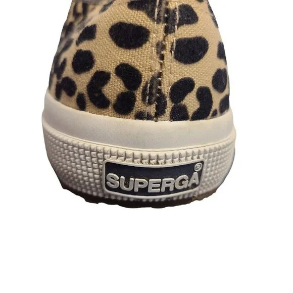 Superga Leopard Print Trainers Sneakers Tennis Shoes Womens 100% Cotton Size 8 - Picture 6 of 10